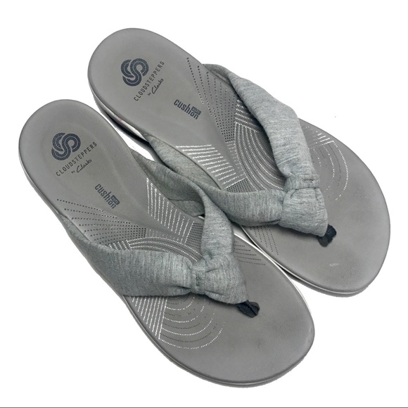 CLARKS Cloudsteppers Arla Glison Sandals Gray - Picture 3 of 8